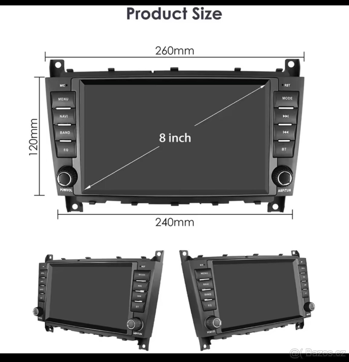 W203 W209 2005-2009 android rádio 8” - 8