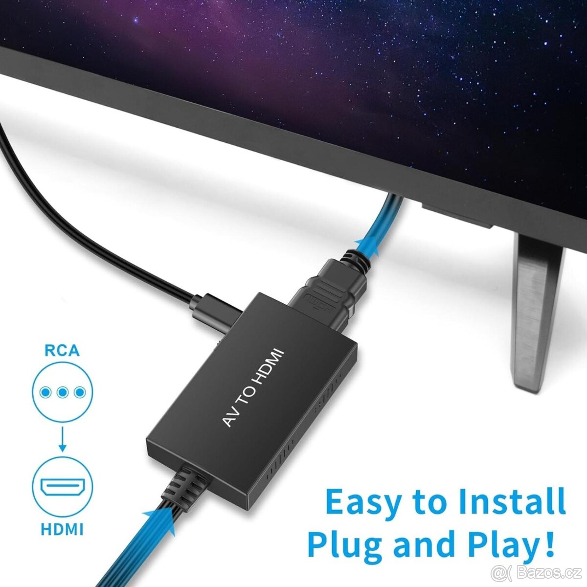 Převodník RCA na HDMI / Podpora 1080P - 8