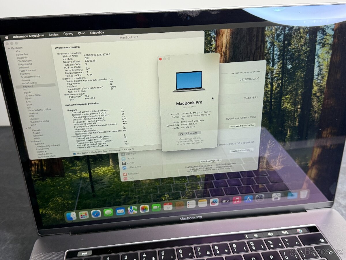MacBook Pro 15'' 2019 / i7 / 32GB / 256GB SSD - DPH - 8