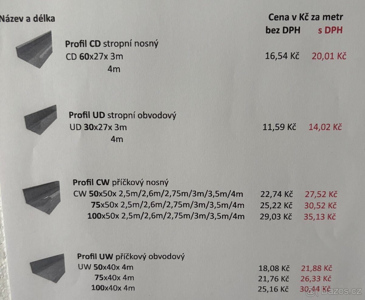 NEJLEPŠÍ CENA sádrokartonu a profilů ve vašem regionu - 8