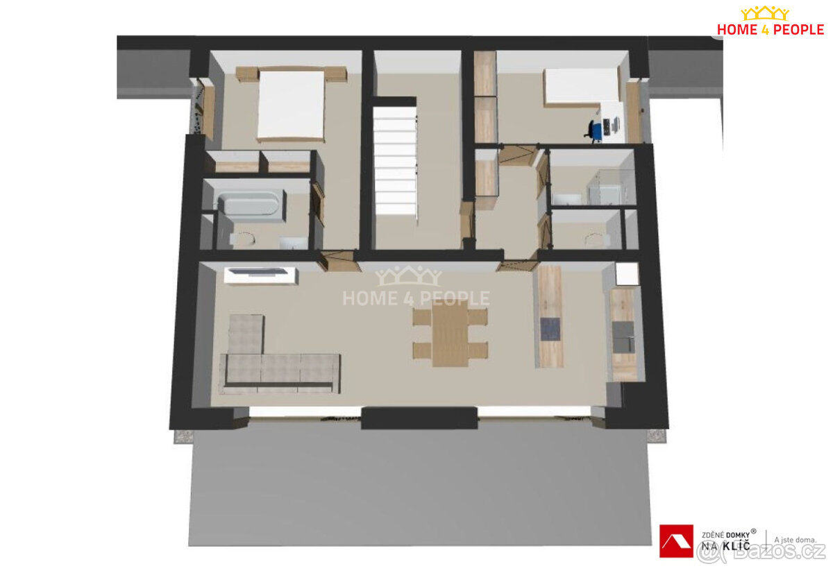 Novostavba bytu 3+kk v centu Luhačovic o výměře 87,75 m2 s l - 8