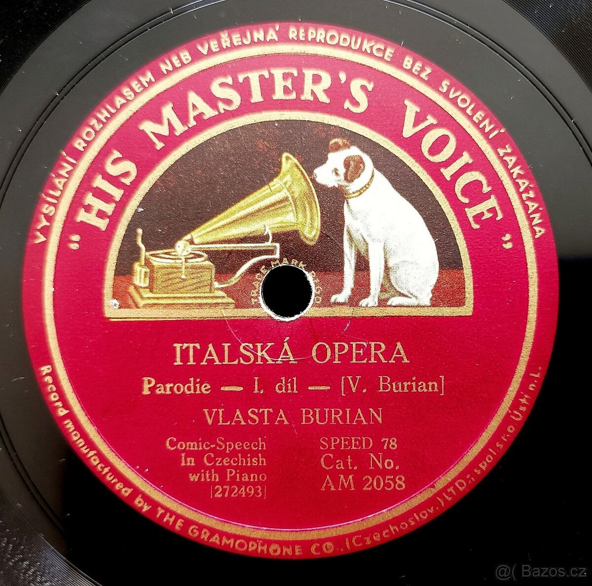 Vlasta Burian, tři starožitné gramodesky His Master’s Voice - 8