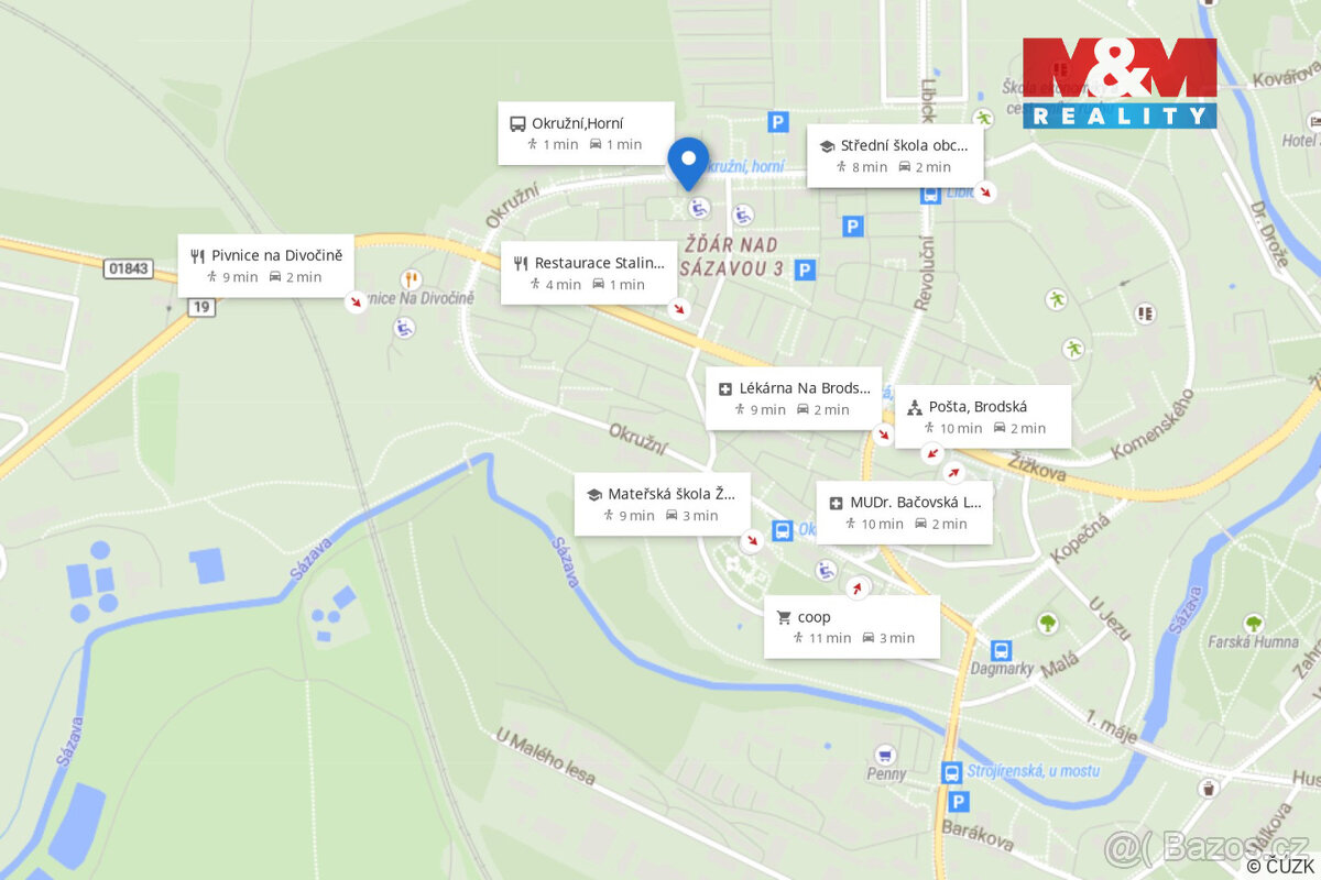 Pronájem bytu 2+1 v Žďáru nad Sázavou, ul. Okružní - 8