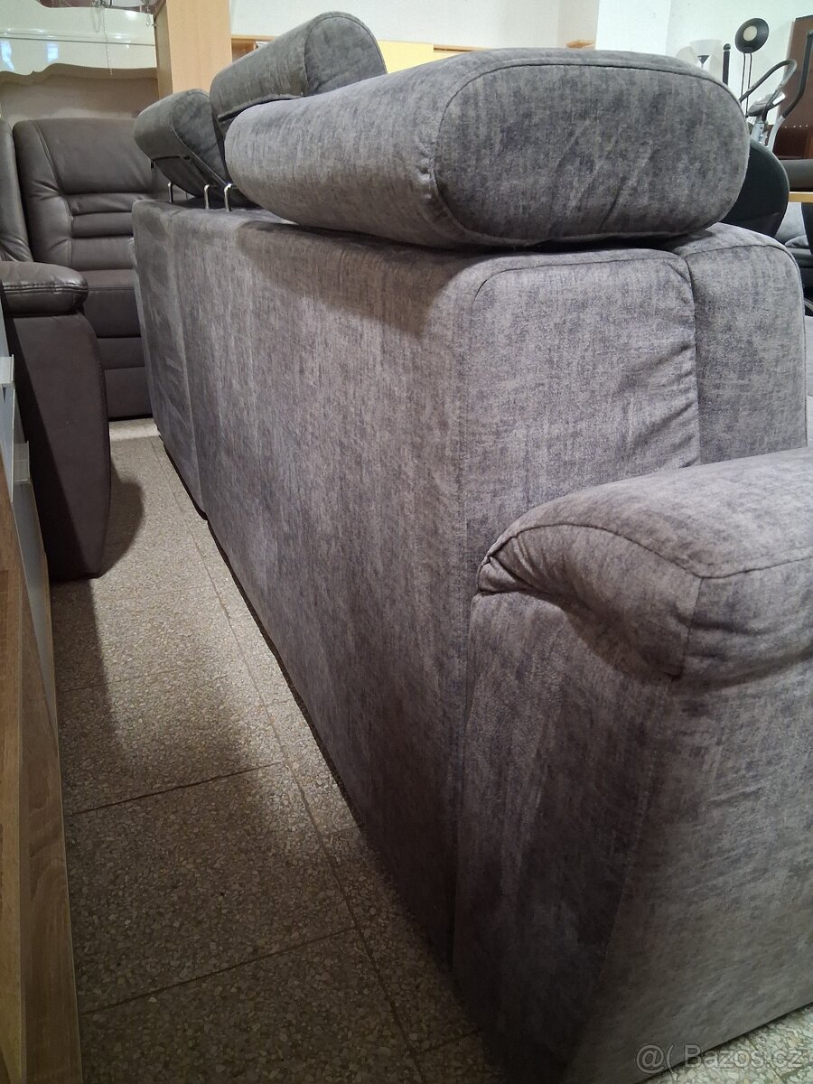 Sedačka rohová rozkládací šedivá - 8