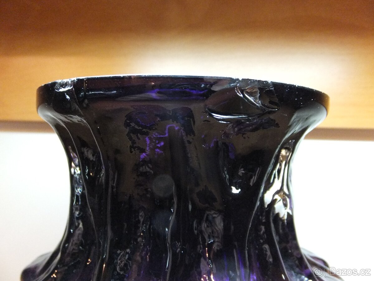 Kurt Wokan, masivní váza ametyst, INGRID 1960-70, Rakousko. - 8