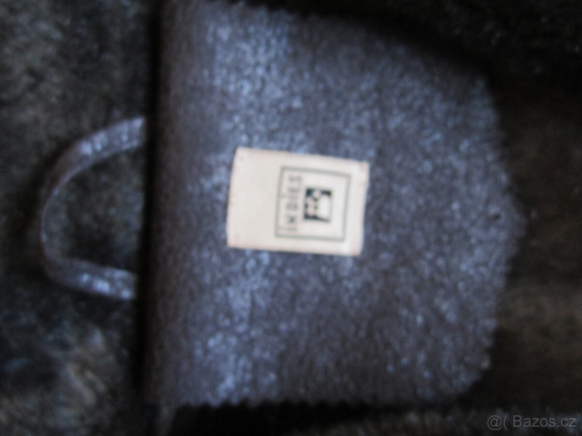 Zimní kabát s kožešinou uvnitř, M/L, zvenku semiš s patinou - 8