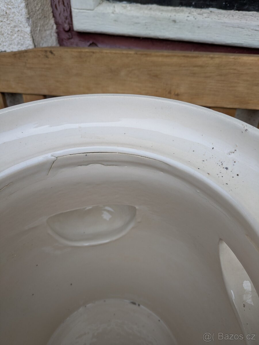 Velký keramický petrželák + dva květináče s podtáckem - 8