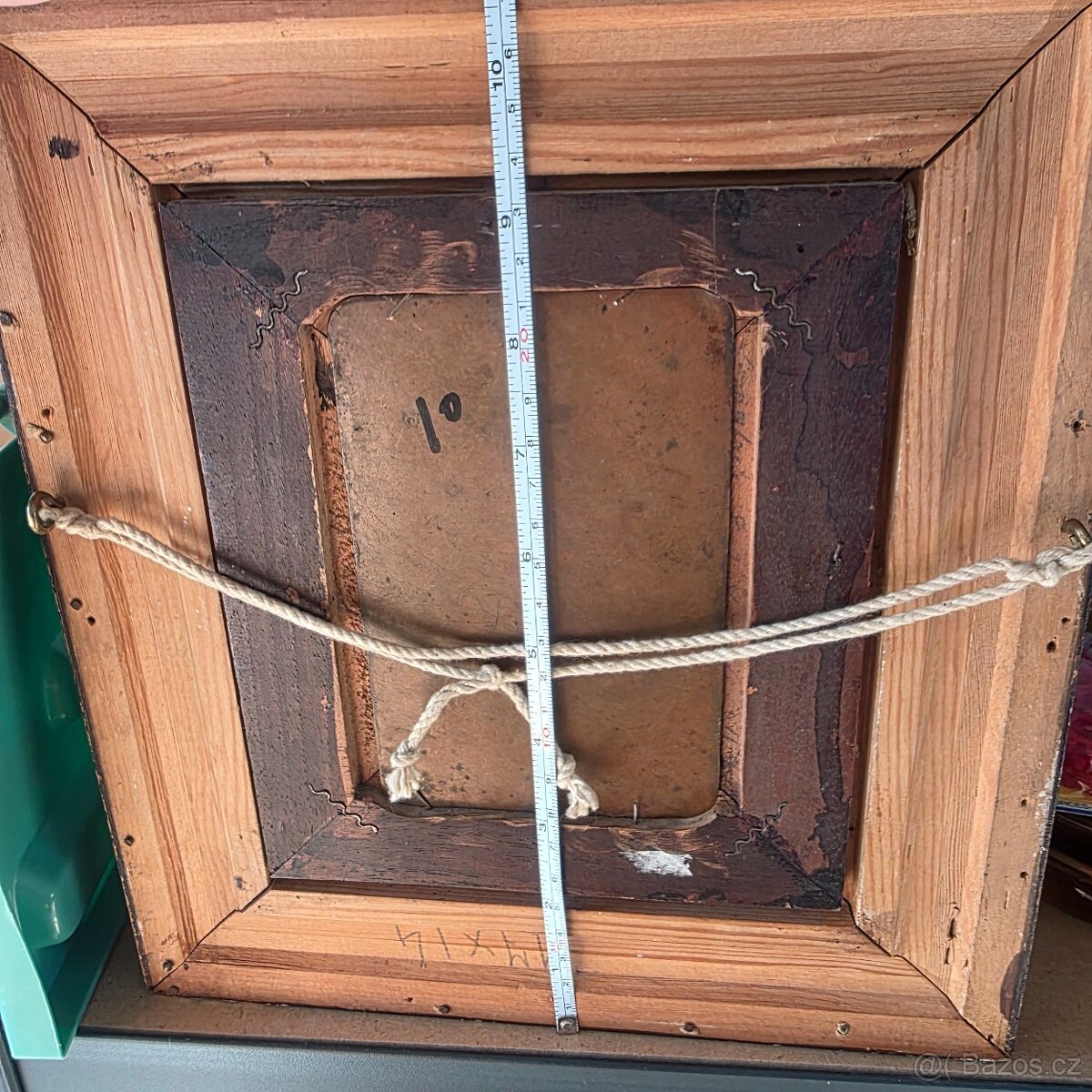 Krásný starý bidermaier obrázek na plechu - 8