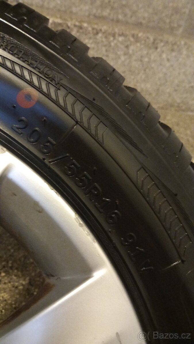 Alu kola 5x112 r16 obutí pěkně zimní pneumatiky 205x55 r16 - 8