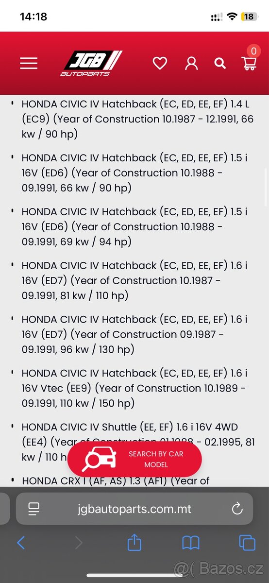 Nový Brzdové ložisko pro Honda - 8