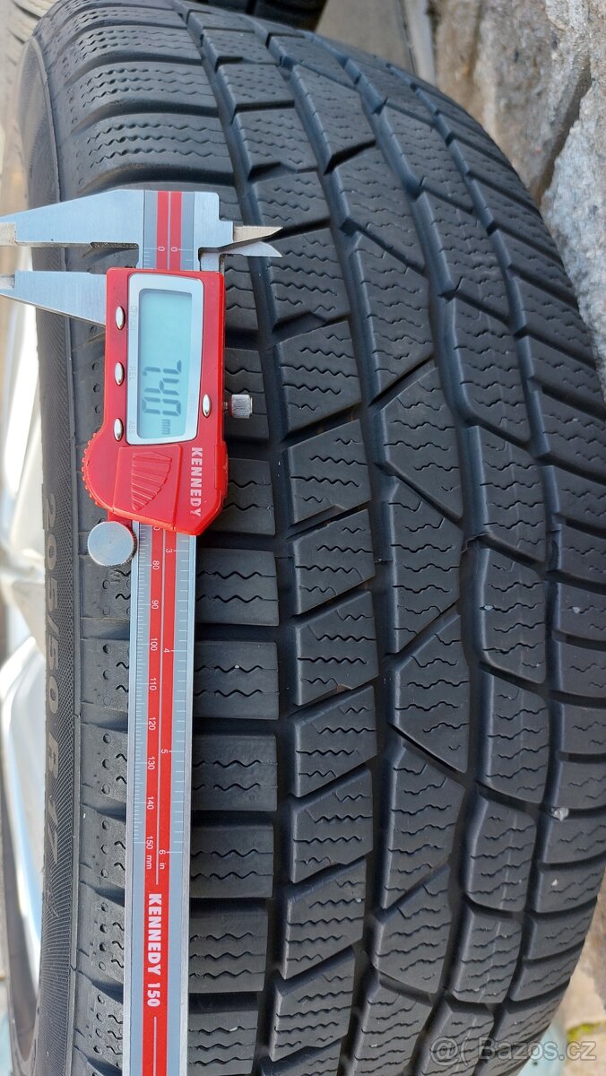 Alu kola 5x112 r17 Dijon orig. Vw Golf VII - zimní pneu - 8