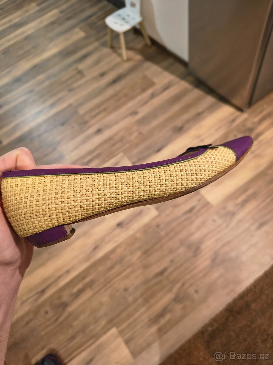 PRADA Raffia Colorblock Baleríny - Velikost 40 - 8