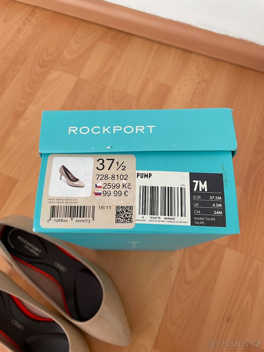 Nové béžové kožené lodičky Rockport vel. 37,5 - 8