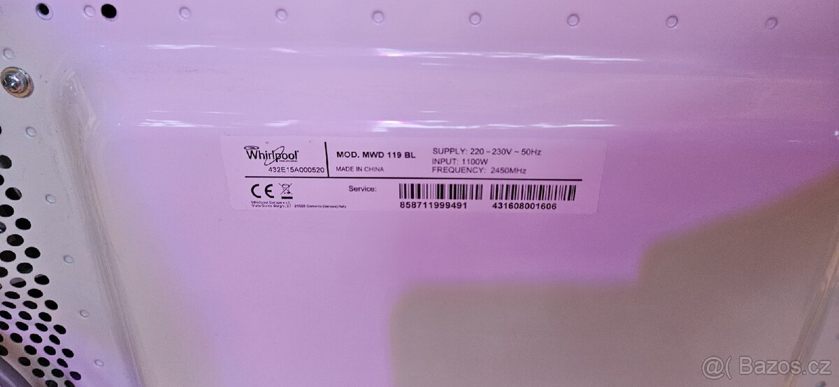 Mikrovlnná trouba Whirlpool MWD 119 BL černá - 8