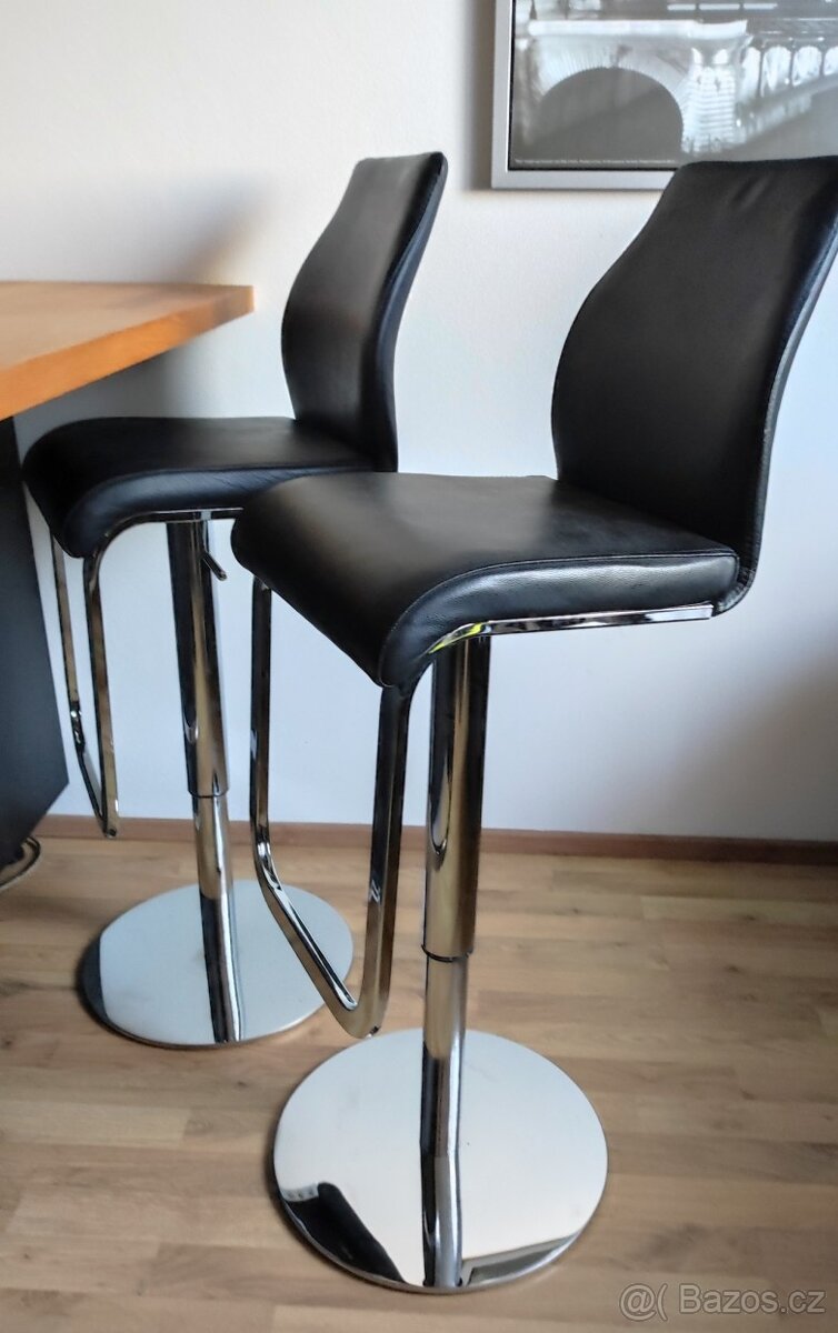 barová židle chrom/kůže - nepoškozené - 8