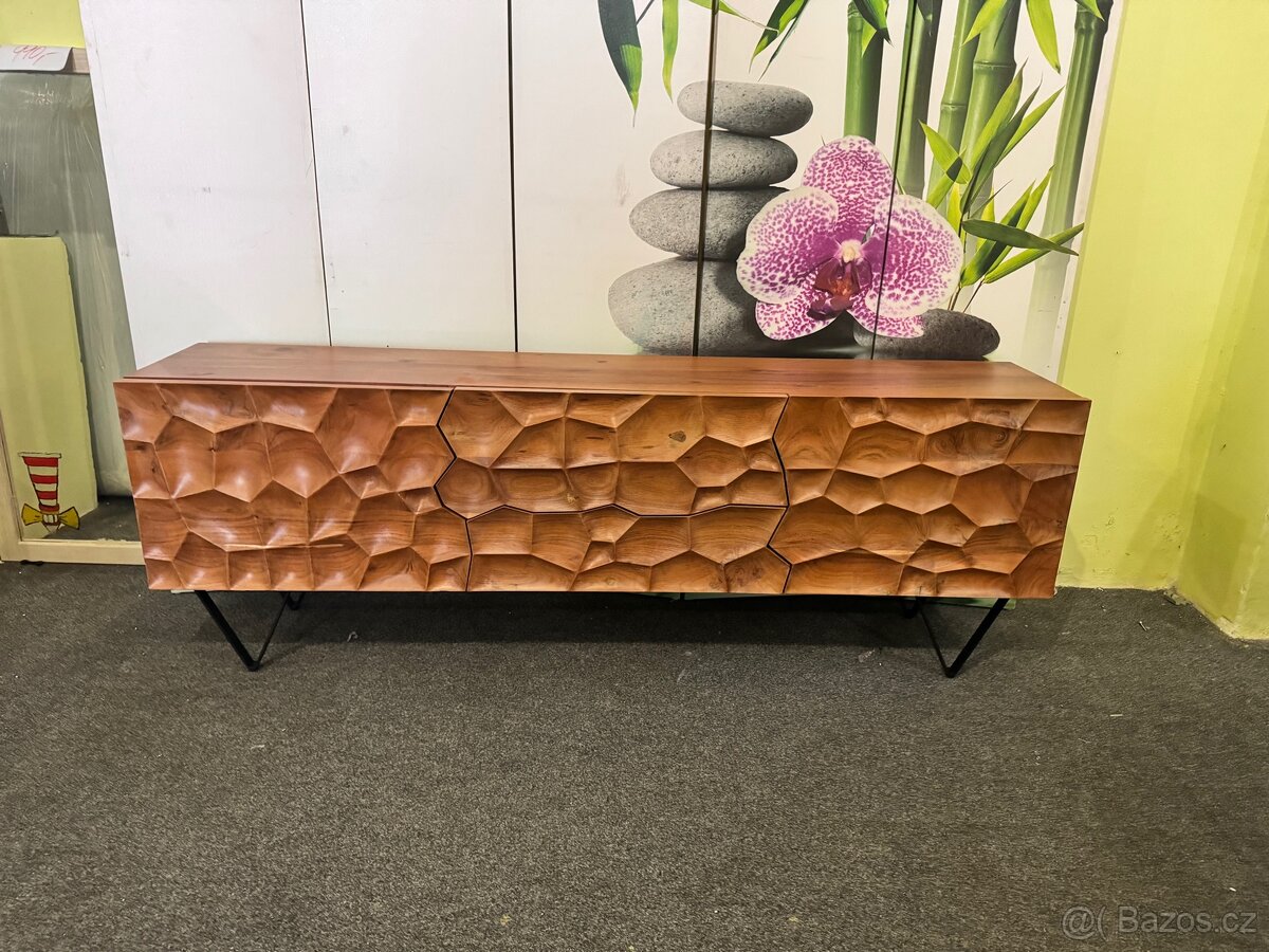 NOVÁ Luxusní 3d designová TV komoda Solu Akácie - 8