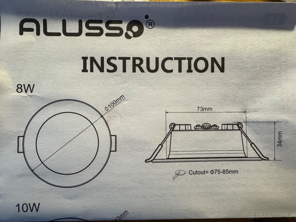 ALUSSO Vestavné LED světlo, 4ks - 8