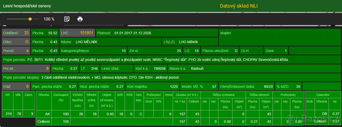 Prodám lesní pozemek v k. ú. Radouň - 8