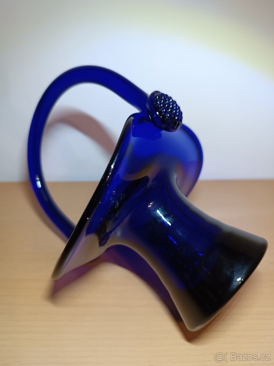 Skleněný košík - sklo cobalt modrý - 8
