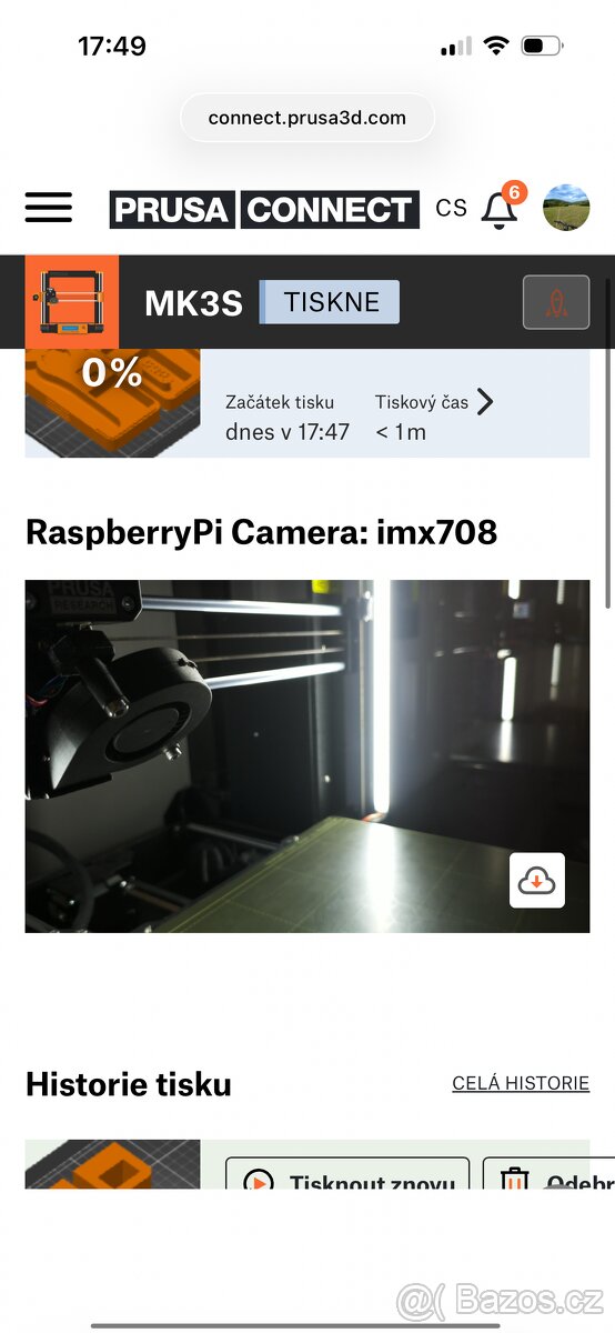 3D tiskárna Prusa MK3S+ – Raspberry, kamera, box, 4 pláty - 8