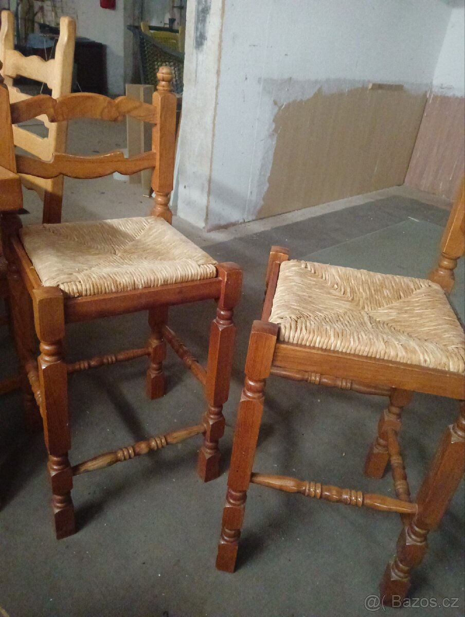 Masivní dubový stůl se šuplikem a 6 židlí - 8