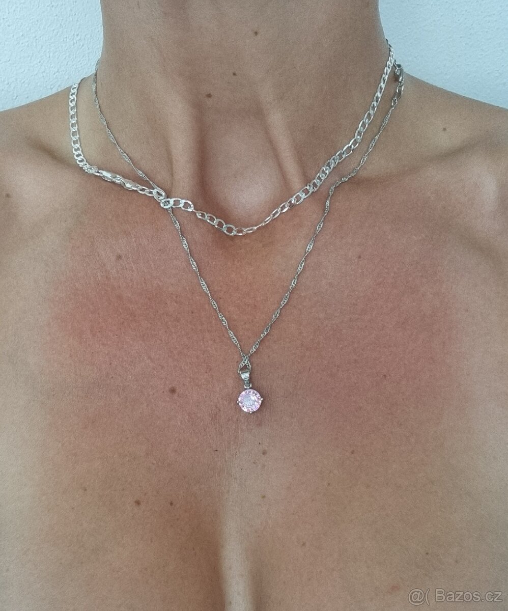 Nová dárková sada souprava šperků Růžové 925 - 8