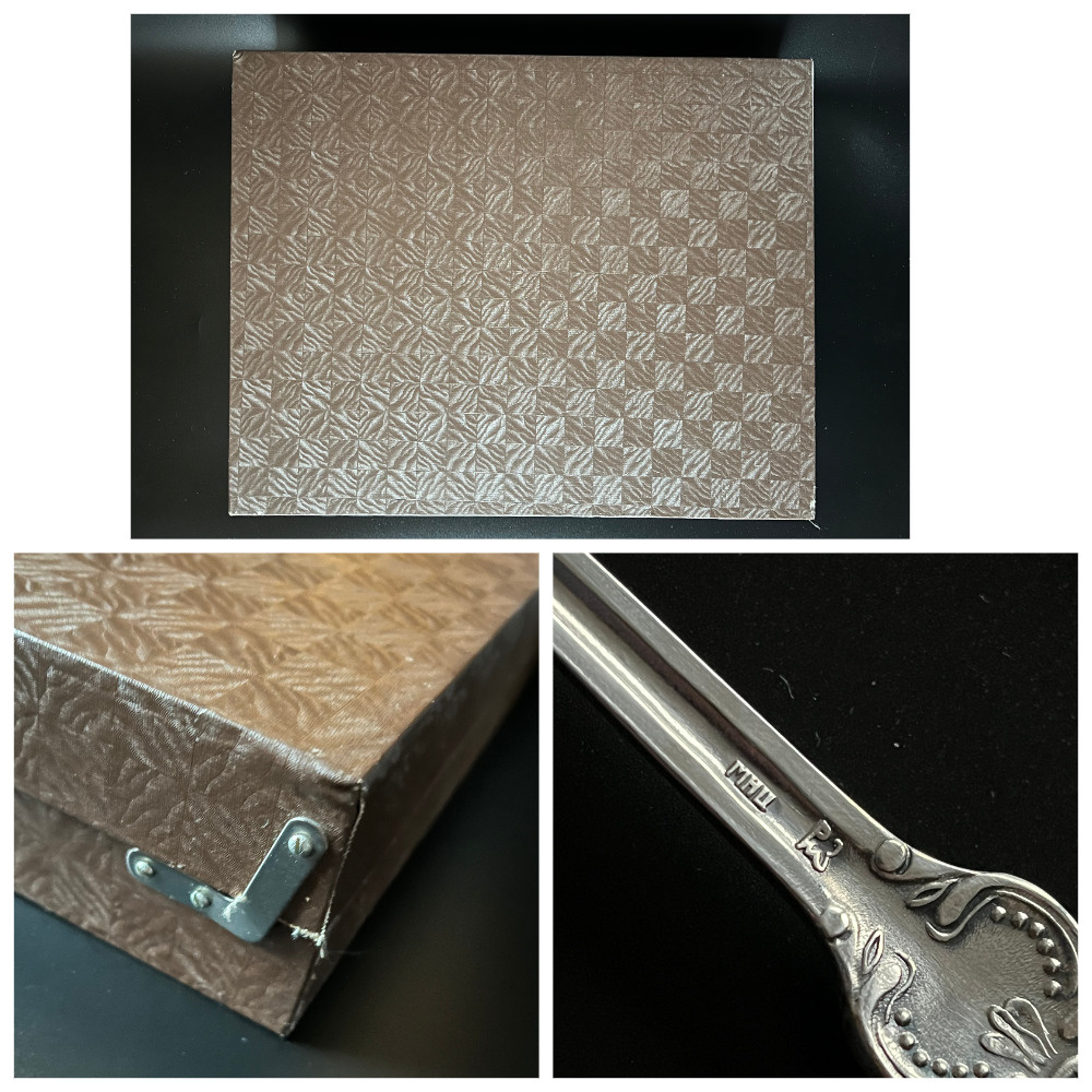 Postříbřená sada příborů 24 ks v etuji, Rusko - 8