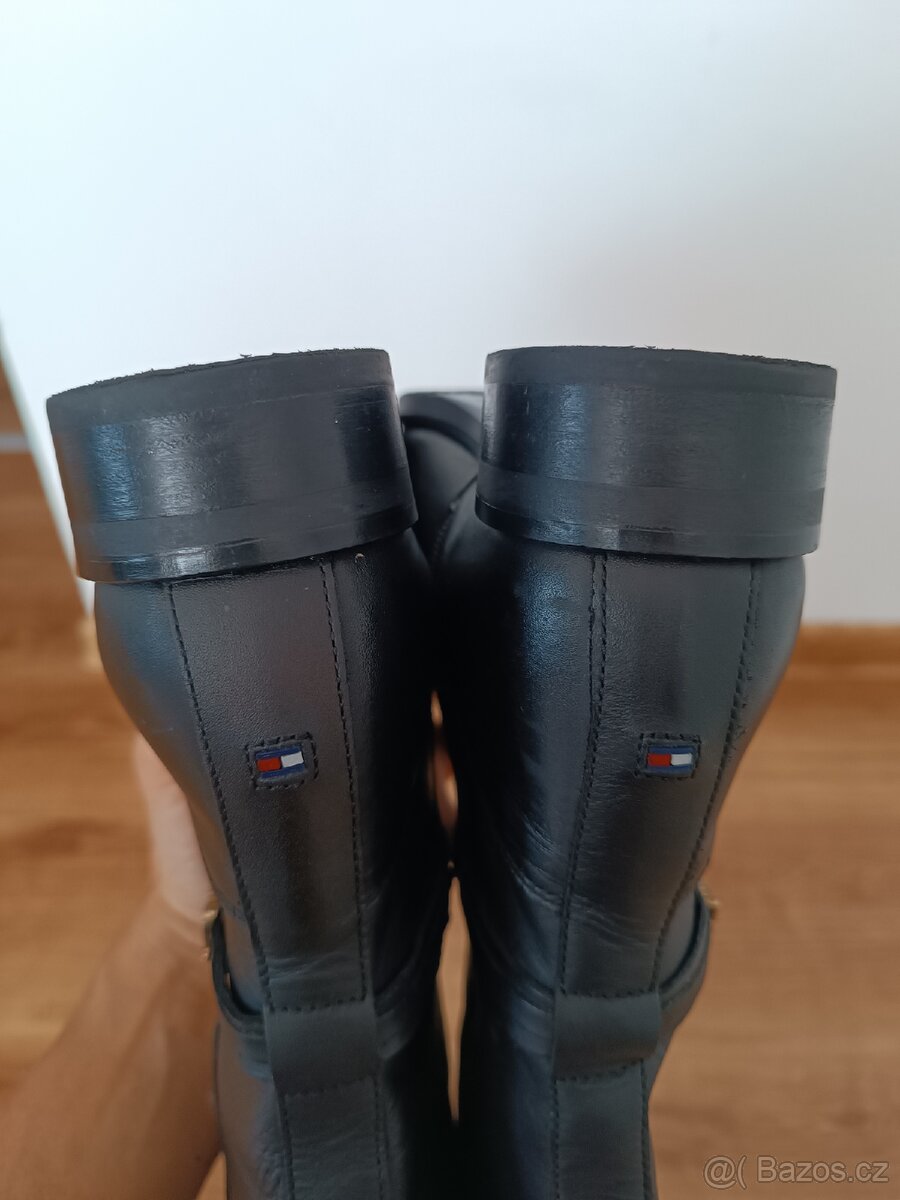 Kožené kozačky Tommy Hilfiger - 8