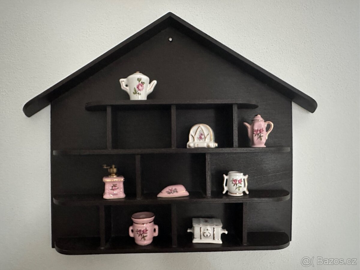 Retro miniatury + polička domeček. - 8