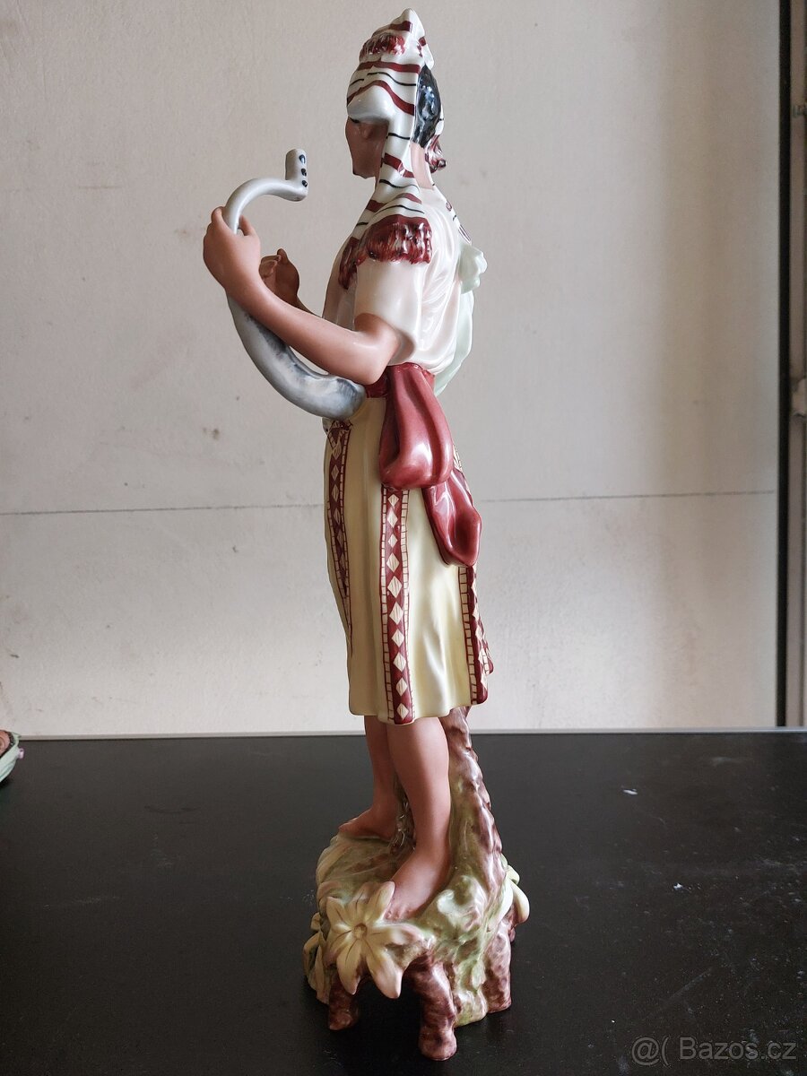 porcelánová sošky cikánky a cikána royal dux bohemia - 8