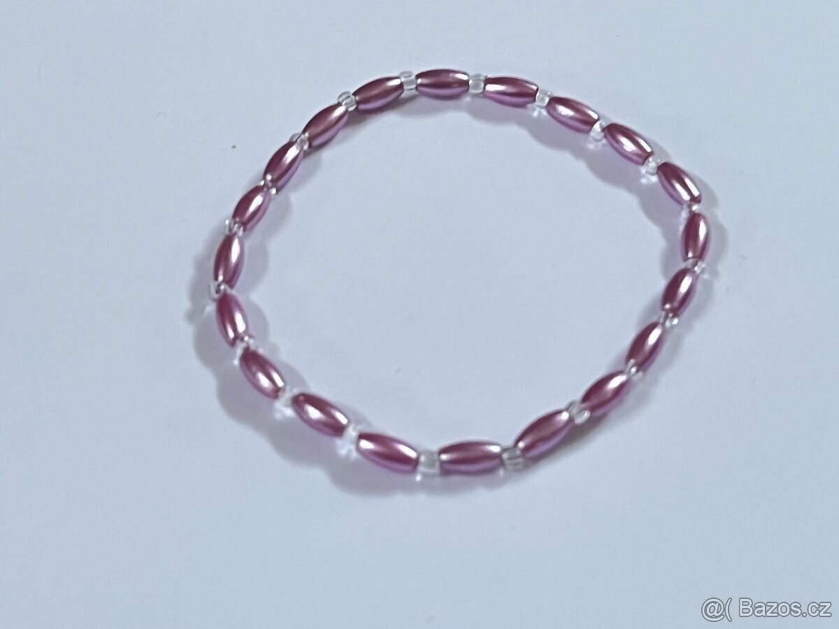 Náramek - perličkové oválky - 8