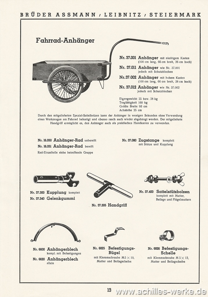 Historický vozík za jízdní kolo-(Assmann) - 8