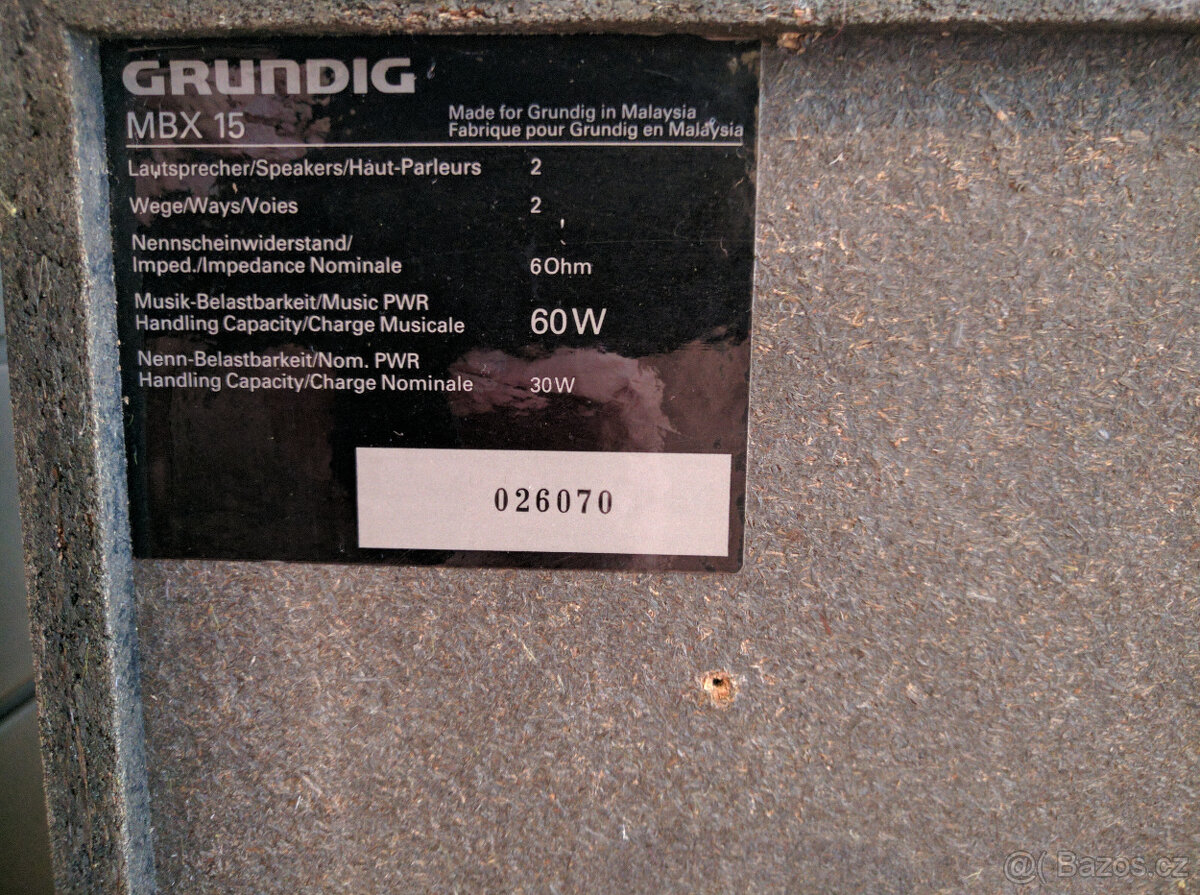 Grundig M15, Hi-Fi stereo systém, 2 x 30W/6Ω RMS - 8