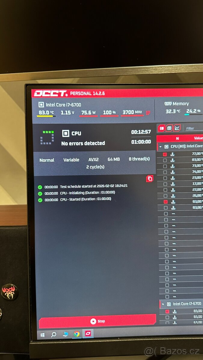 MSI B250 GAMING M3 + i7-6700 (4C/8T) - 8