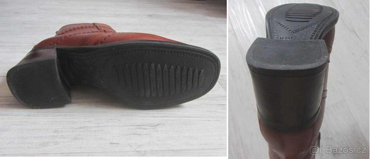 Vintage kožené rezavohnědé boty - 8