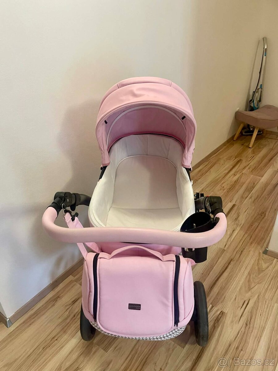 Růžový kočárek trojkombinace - 8