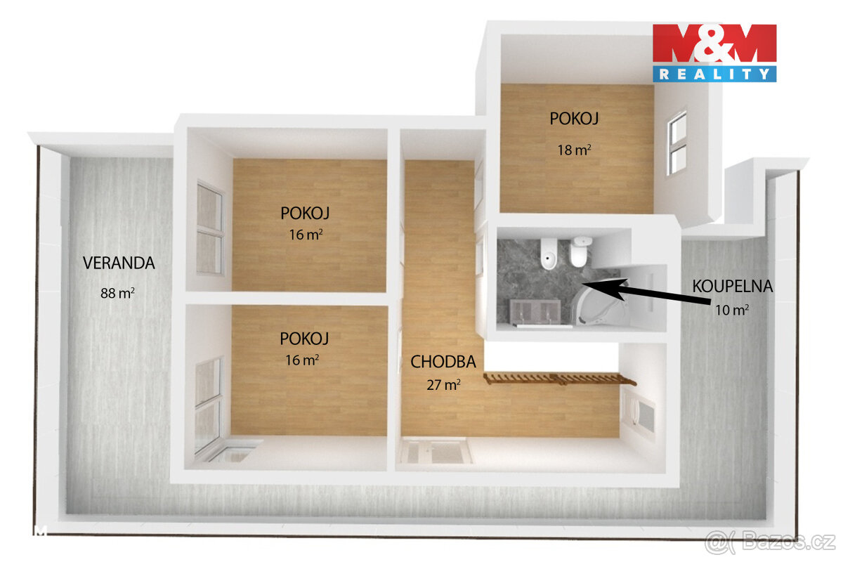 Pronájem bytu 4+kk, 151 m², Plzeň, ul. Bolevecká - 8