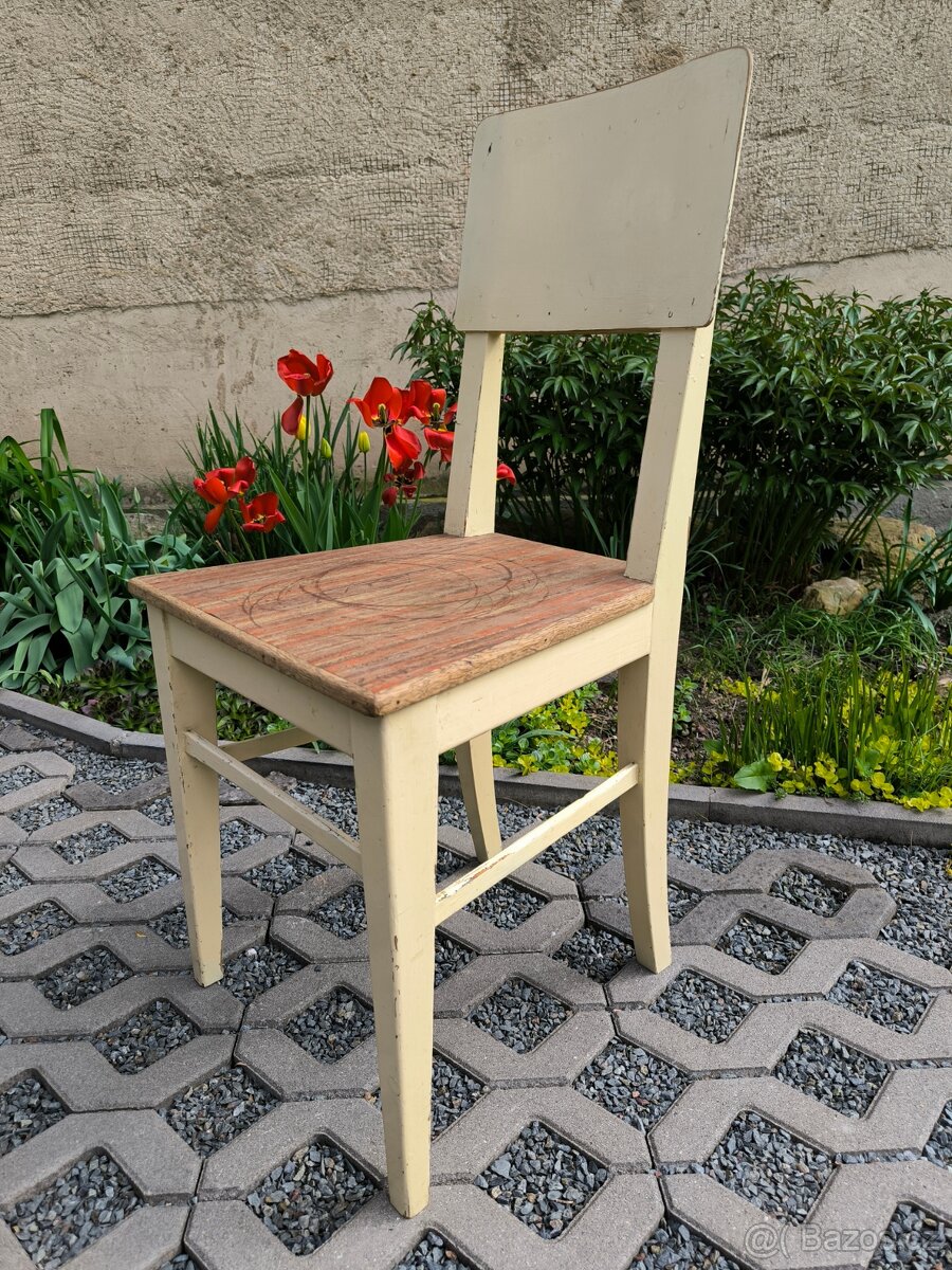 Starožitné kuchyňské selské židle - 30. léta - 8