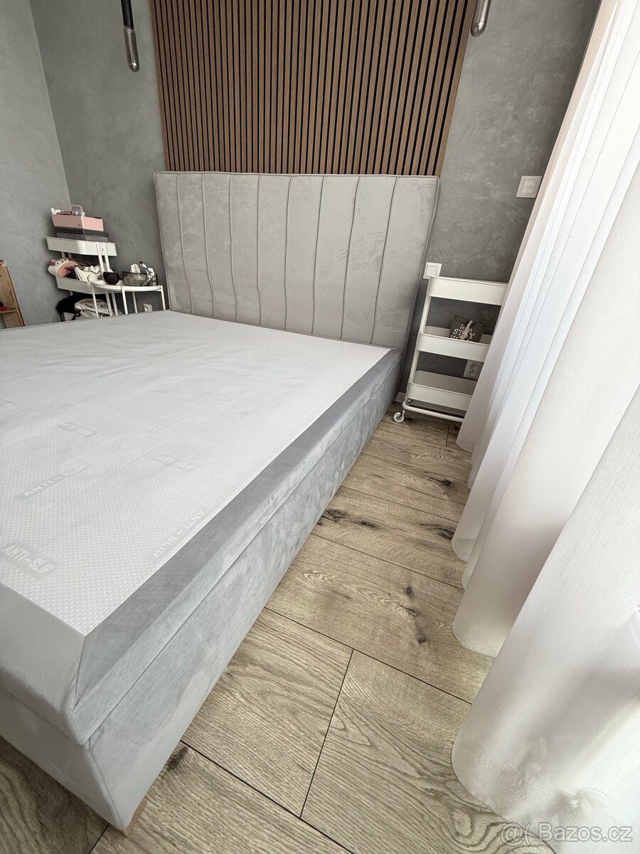 Postel manželská - šedý samet - 8