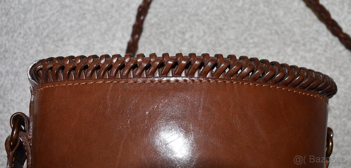 Luxusní kožená italská kabelka / bucket bag - NOVÁ - 8