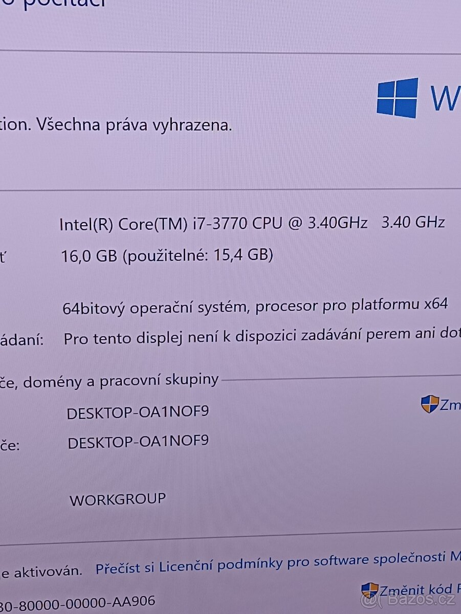 PC Intel Core i7-3770 - 8