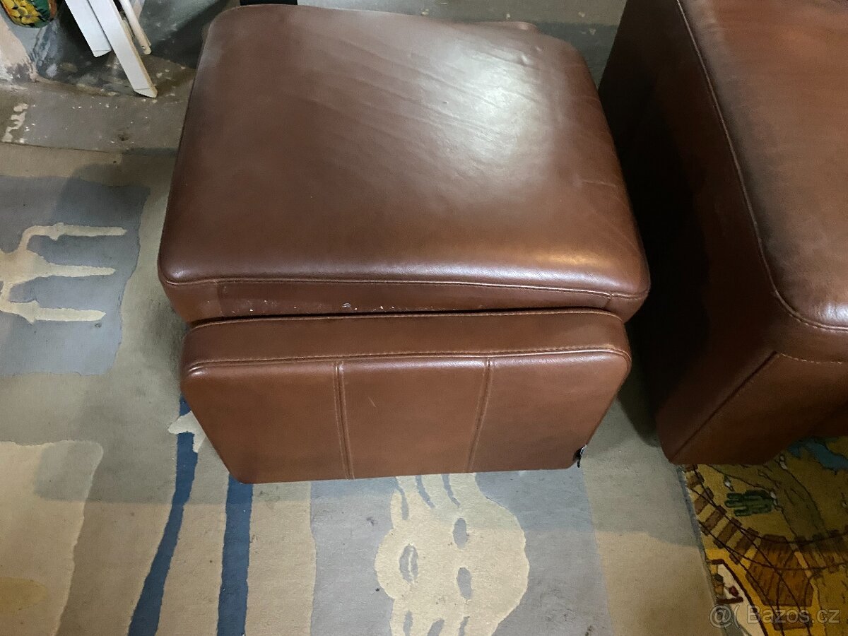 KOŽENÝ DVOUSED Segmüller -D POLOHOVATELNÝ, S PODNOŽNÍKEM - 8