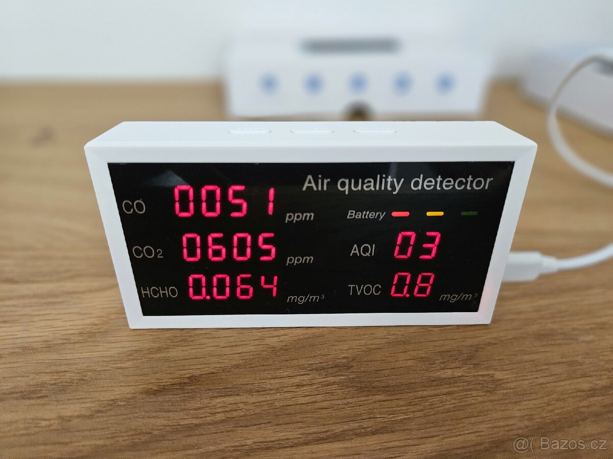 Detektor kvality vzduchu, vč. USB-C kabelu - 8