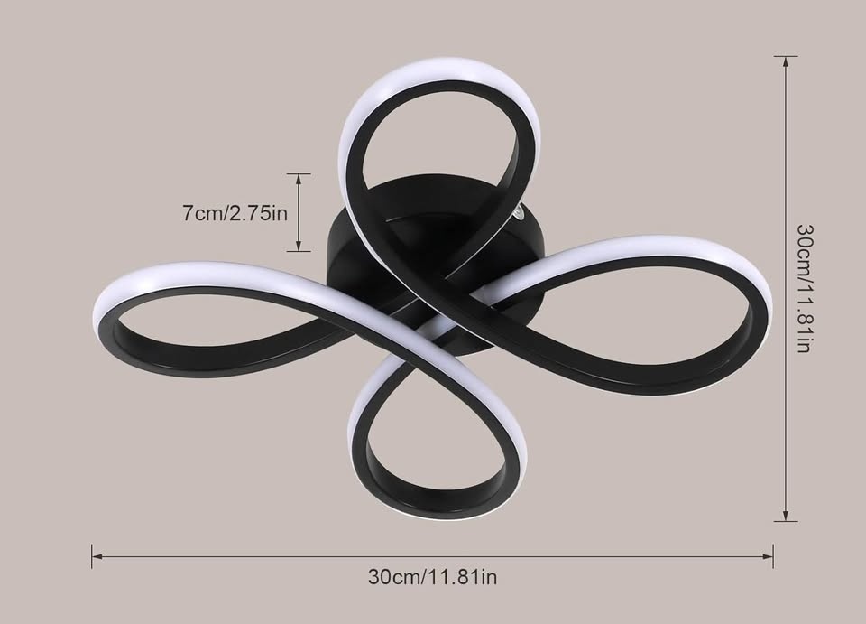 Moderní stropní LED svítidlo - černé - 8