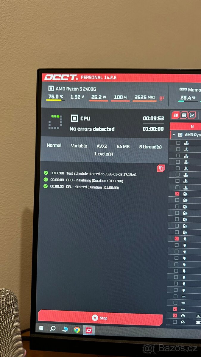 B450M DS3H + Ryzen 5 2400G (4C/8T) - 8