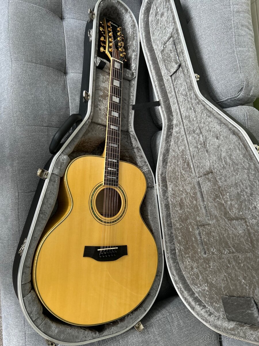 12-Strunová Elektroakustická Gitara KLEMA Flamed Maple - 8