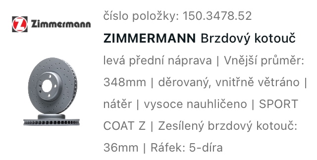 Přední kotouče Zimmermann 348mm - 8