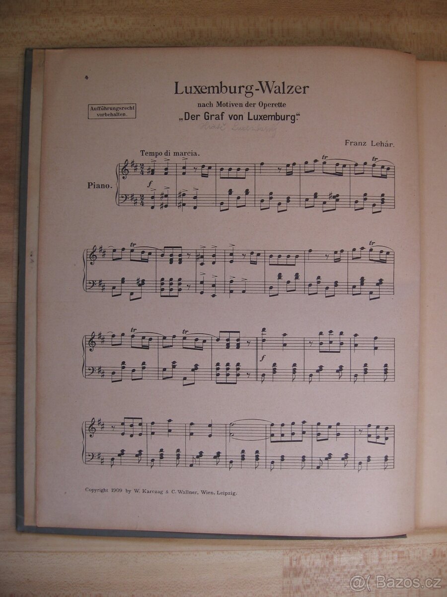 Musikalische Edelsteine noty na piano, z roku 1915 - 8