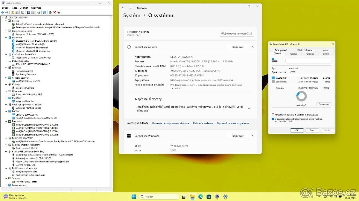 LENOVO L460 /i5-6200/8GB/SSD256GB/FULLHD IPS/WIN11/ZÁRUKA - 8