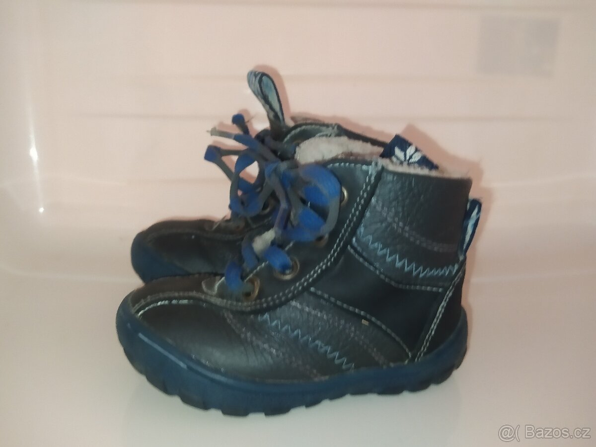 BOTY16_Kožené zimní boty dětské vel. 21 - 8